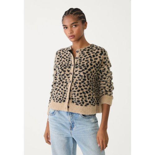 Veste en maille léopard avec boutons XS - Stradivarius - Modalova