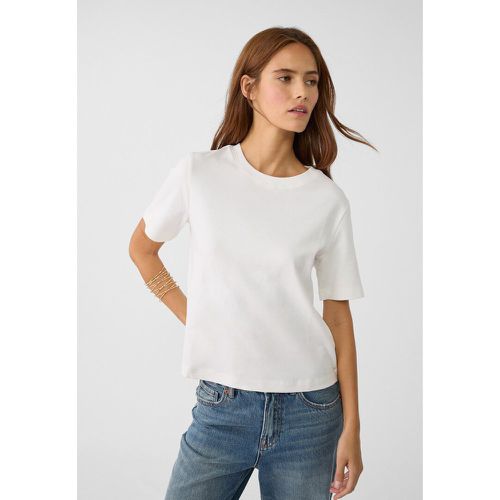 T-shirt droit basique Écru XS - Stradivarius - Modalova