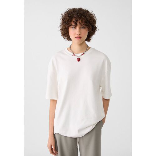 T-shirt oversize basique Écru XS - Stradivarius - Modalova