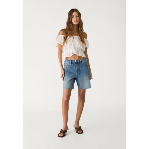 Bermuda en jean taille moyenne 32 - Stradivarius - Modalova