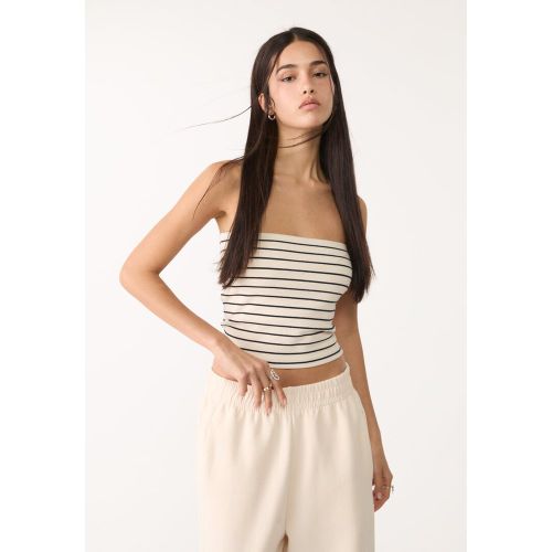 Top bandeau rayures Écru XS - Stradivarius - Modalova