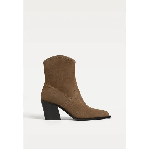 Bottines cowboy en cuir 35 - Stradivarius - Modalova