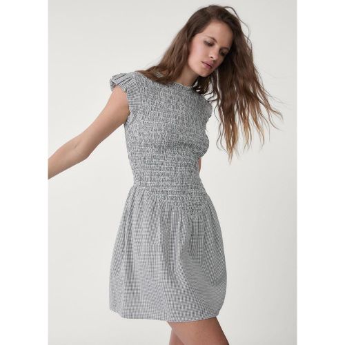 Robe courte froncée à carreaux vichy XS - Stradivarius - Modalova