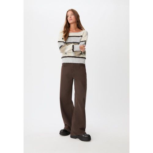 Pull à col bateau rayé XS - Stradivarius - Modalova