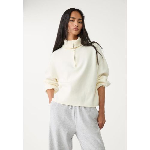 Pull en maille zippé Écru XS - Stradivarius - Modalova