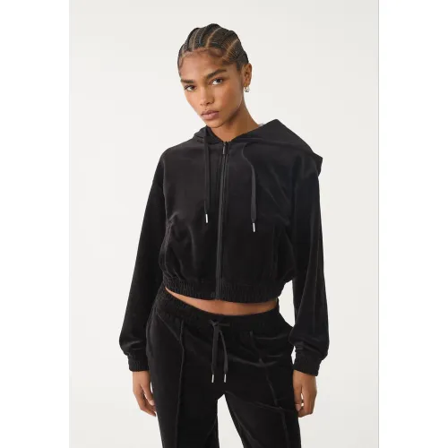 Sweat à capuche en velours XS - Stradivarius - Modalova