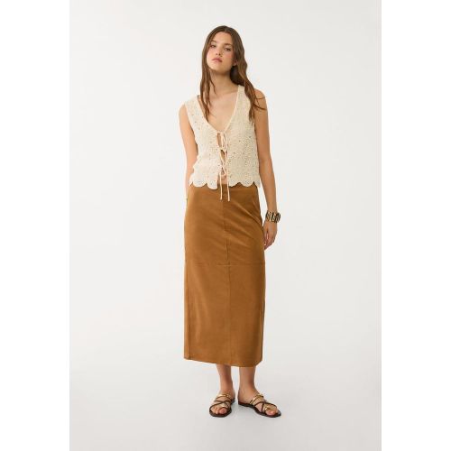 Jupe midi en suédine XS - Stradivarius - Modalova
