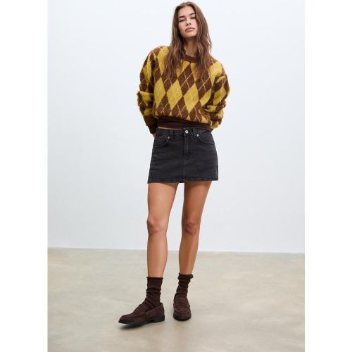 D62 Jupe-short en denim DENIM NOIR DÉLAVÉ 32 - Stradivarius - Modalova