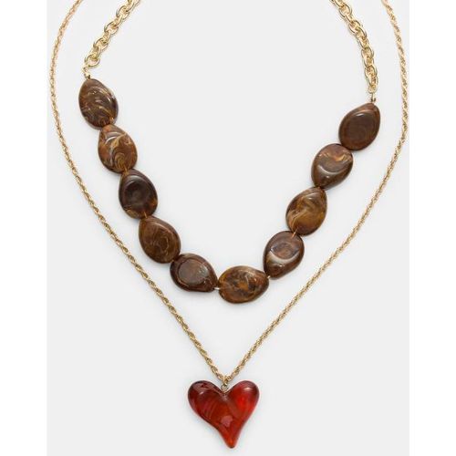 Lot de 2 colliers cœur OS - Stradivarius - Modalova