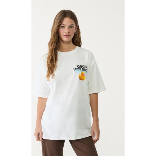 T-shirt oversize heavy cotton canard XS - Stradivarius - Modalova