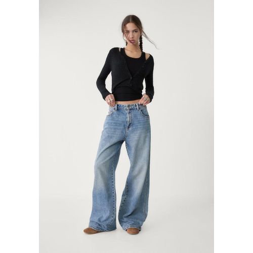 Jean baggy DENIM BLEU MOYEN CLAIR DÉLAVÉ 32 - Stradivarius - Modalova