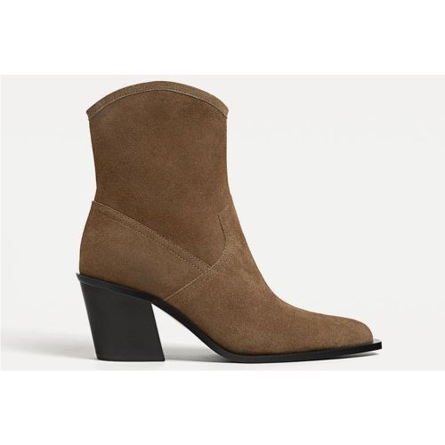 Bottines cowboy en cuir 35 - Stradivarius - Modalova