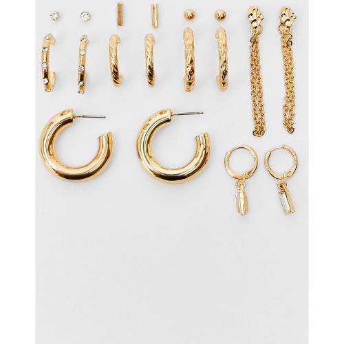 Lot 6 paires de créoles strass OS - Stradivarius - Modalova
