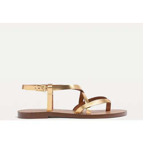 Sandale plate brides en cuir 35 - Stradivarius - Modalova