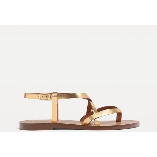 Sandales plates à brides en cuir 35 - Stradivarius - Modalova