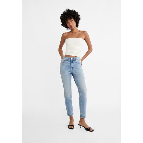Jean 1465 mom slim DENIM BLEU MOYEN DÉLAVÉ 44 - Stradivarius - Modalova