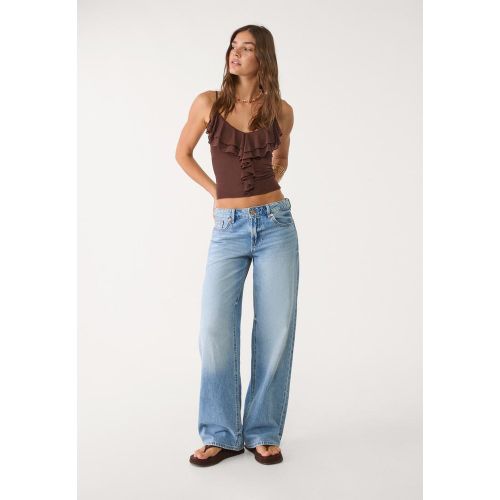 Jean D91 low wide leg DENIM BLEU MOYEN CLAIR DÉLAVÉ 32 - Stradivarius - Modalova