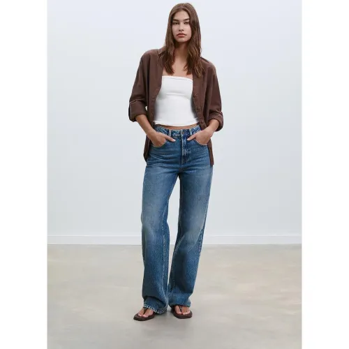 Jean D92 regular wide DENIM OVERDYED DÉLAVÉ 32 - Stradivarius - Modalova