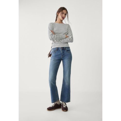 Jean cropped flare DENIM BLEU MOYEN CLAIR DÉLAVÉ 32 - Stradivarius - Modalova