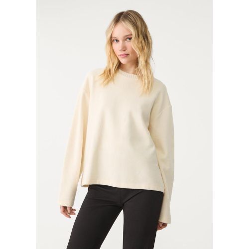 Top en maille à col rond Écru XS - Stradivarius - Modalova
