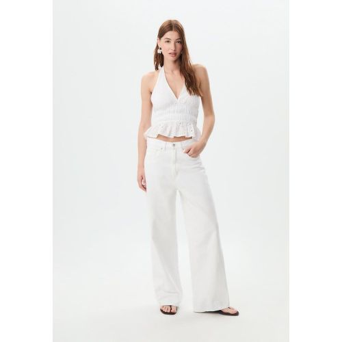 Top encolure américaine brodé XS - Stradivarius - Modalova