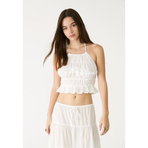 Top dos nu à encolure américaine Écru XS - Stradivarius - Modalova