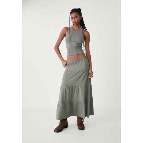 Jupe longue fluide en maille XS - Stradivarius - Modalova