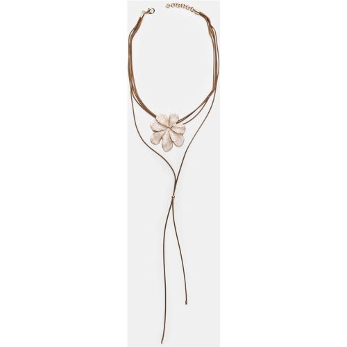 Collier cordon fleur Écru OS - Stradivarius - Modalova