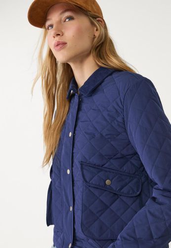 Blouson matelassé contrastant en velours côtelé XS - Stradivarius - Modalova