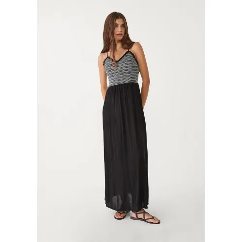 Robe longue fluide contrastée XS - Stradivarius - Modalova