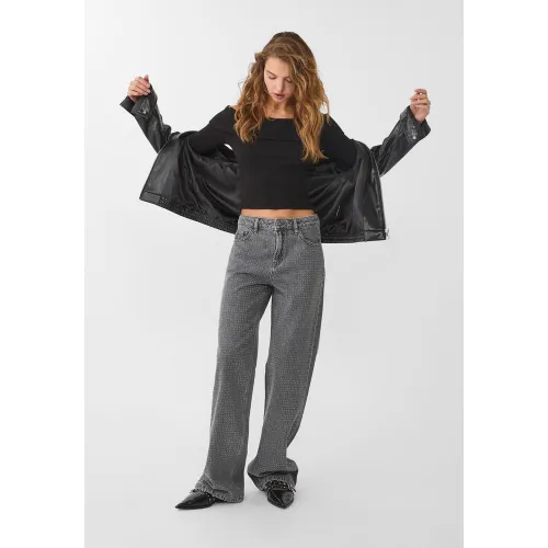 Jean regular brillants 32 - Stradivarius - Modalova