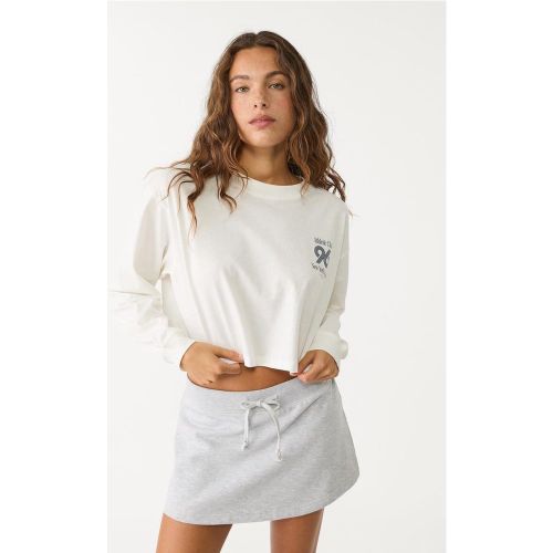 T-shirt cropped 96 Écru XS - Stradivarius - Modalova