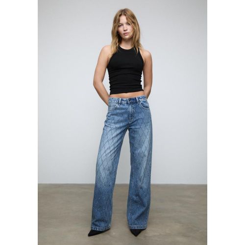 Jean brillant diamant DENIM BLEU MOYEN DÉLAVÉ 32 - Stradivarius - Modalova