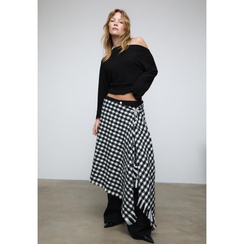 T-shirt en maille col bateau avec ceinture XS - Stradivarius - Modalova