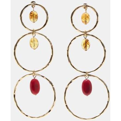 Longues boucles d'oreilles avec anneaux et breloque OS - Stradivarius - Modalova