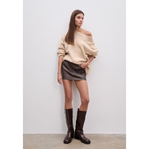 D62 Mini jupe-short en similicuir 32 - Stradivarius - Modalova