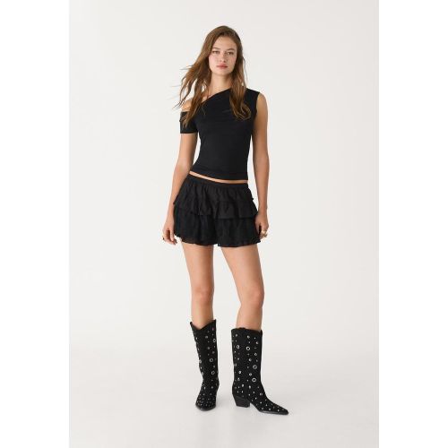 T-shirt col asymétrique XS - Stradivarius - Modalova