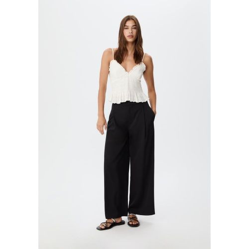 Top ajusté à volants Écru XS - Stradivarius - Modalova