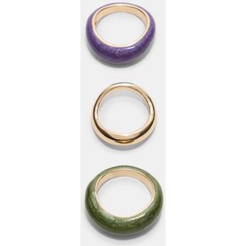 Ensemble de 3 bagues combinées émail OS - Stradivarius - Modalova