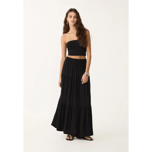 Jupe midi bohème XS - Stradivarius - Modalova