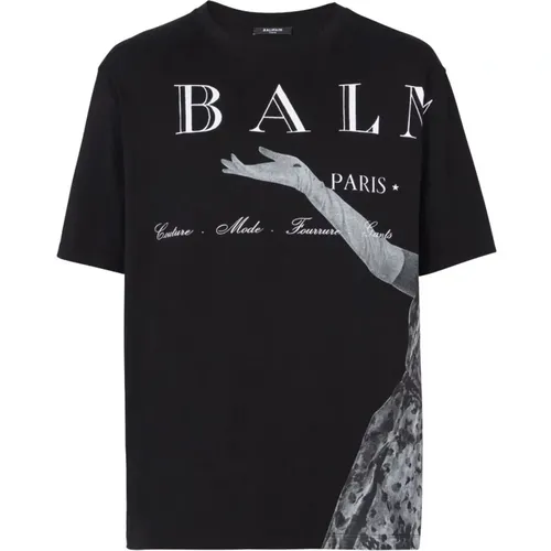 Balmain - Tops > T-Shirts - Black - Balmain - Modalova