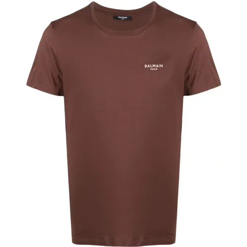 Balmain - Tops > T-Shirts - Brown - Balmain - Modalova