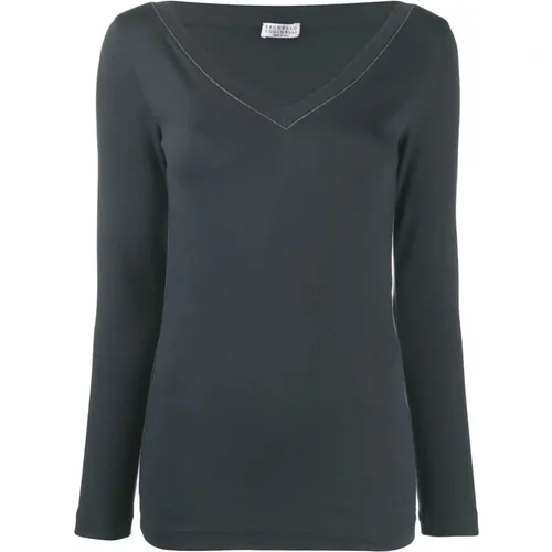 Tops > Long Sleeve Tops - - BRUNELLO CUCINELLI - Modalova