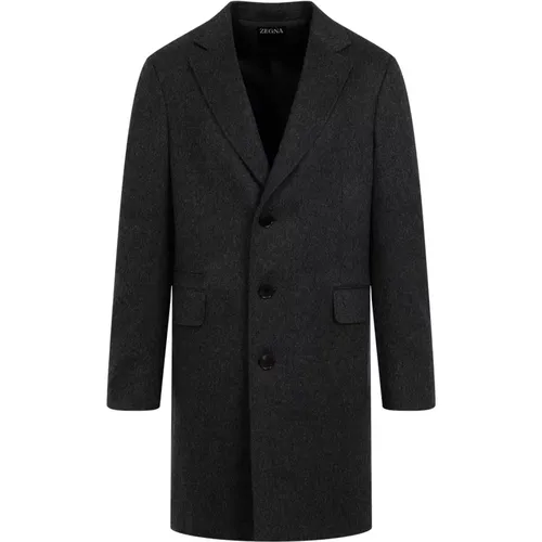 Coats > Single-Breasted Coats - - Ermenegildo Zegna - Modalova