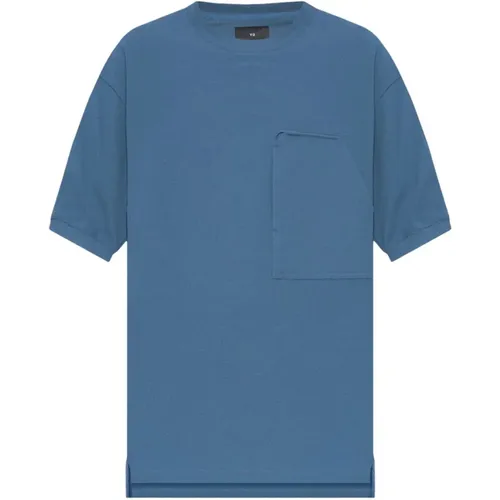 Y-3 - Tops > T-Shirts - Blue - Y-3 - Modalova