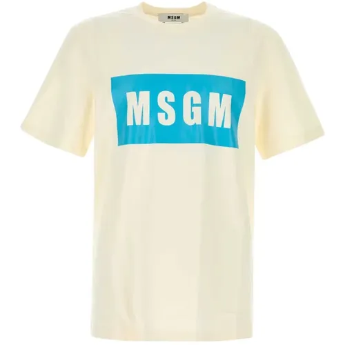 Msgm - Tops > T-Shirts - Yellow - Msgm - Modalova