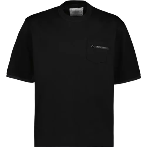 Sacai - Tops > T-Shirts - Black - Sacai - Modalova