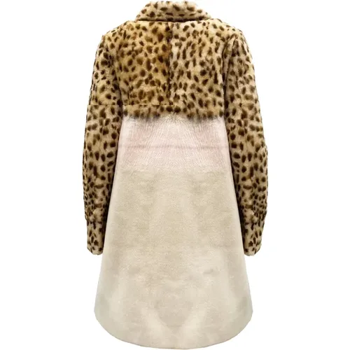 Leopard Sleeve Shearling Coat Drome - Drome - Modalova