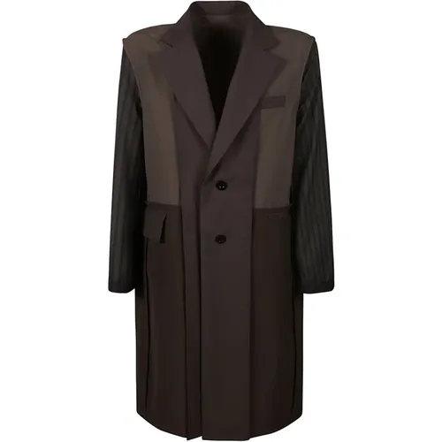 Coats > Single-Breasted Coats - - Sacai - Modalova