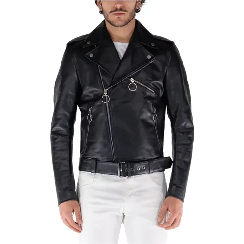 Jackets > Leather Jackets - - Off White - Modalova